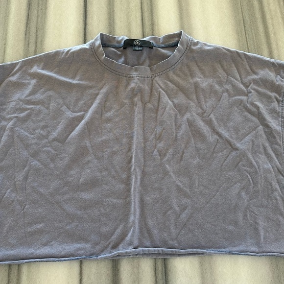 Blue Oversized Crop T-shirt US0 - Picture 2 of 4